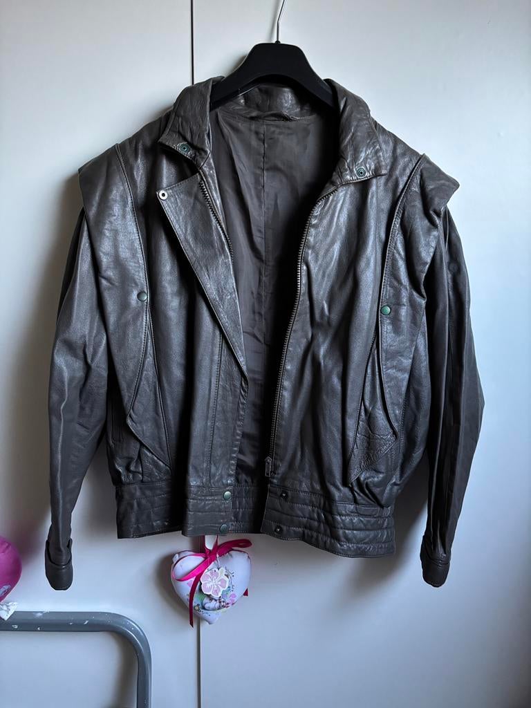 Leren jas, Kleding | Dames, Jassen | Zomer, Ophalen of Verzenden, Zo goed als nieuw, Maat 42/44 (L), Zwart