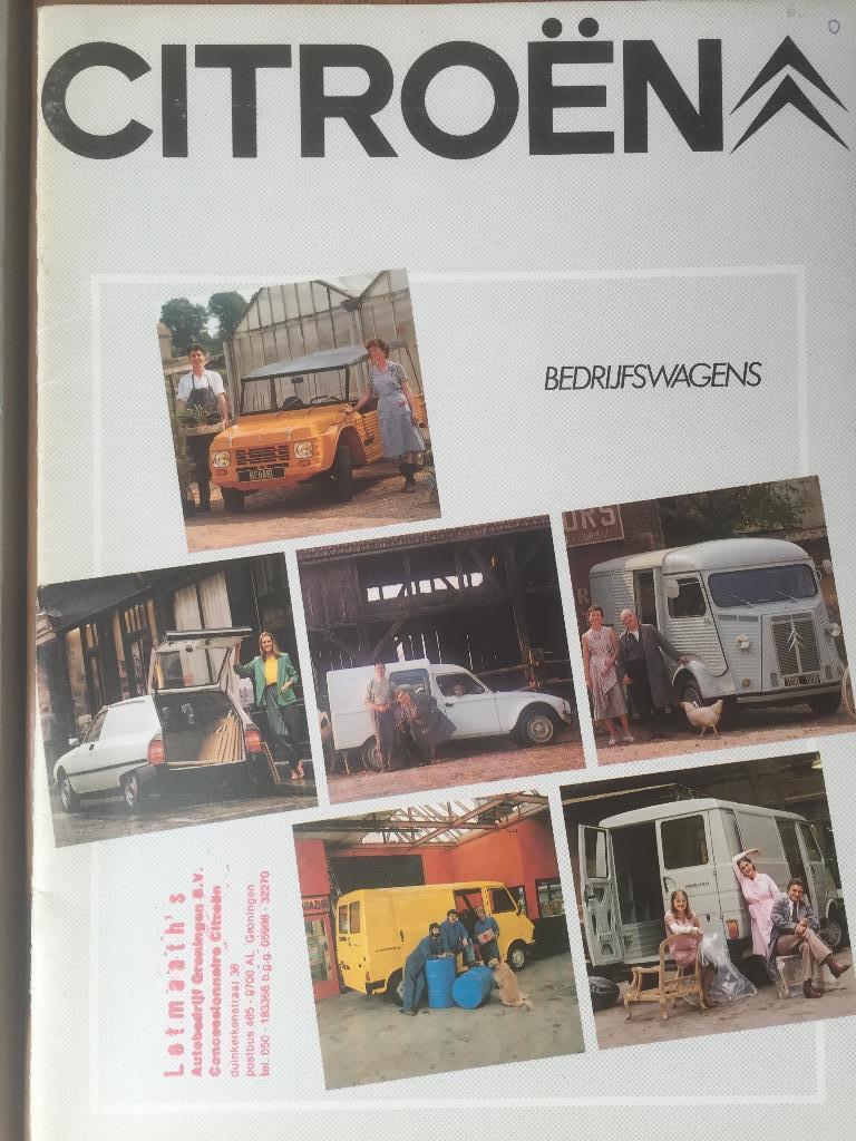 Folder van Citroën Bedrijfswagens,o.a. Méhari, 1600,Acadiane, Ophalen of Verzenden, Nieuw, Citroën