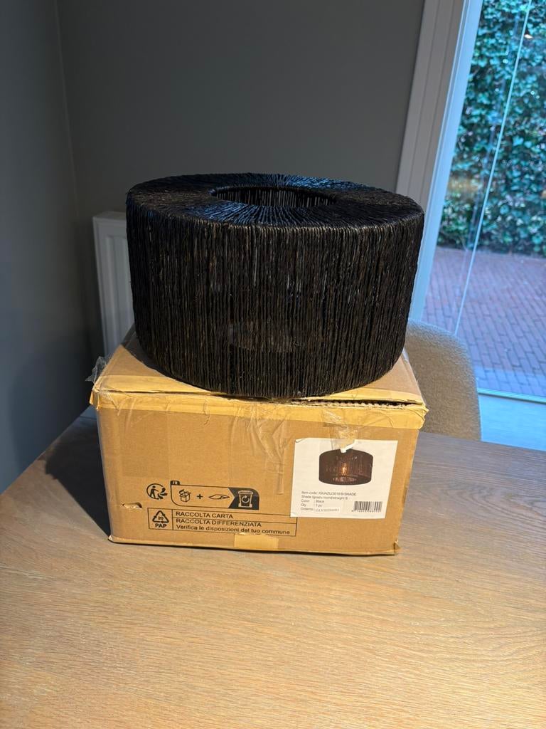 GOOD&MOJO Plafonniere Iguazu - Jute Zwart - Ø30cm, Ophalen of Verzenden, Zo goed als nieuw, Zwart, Rond