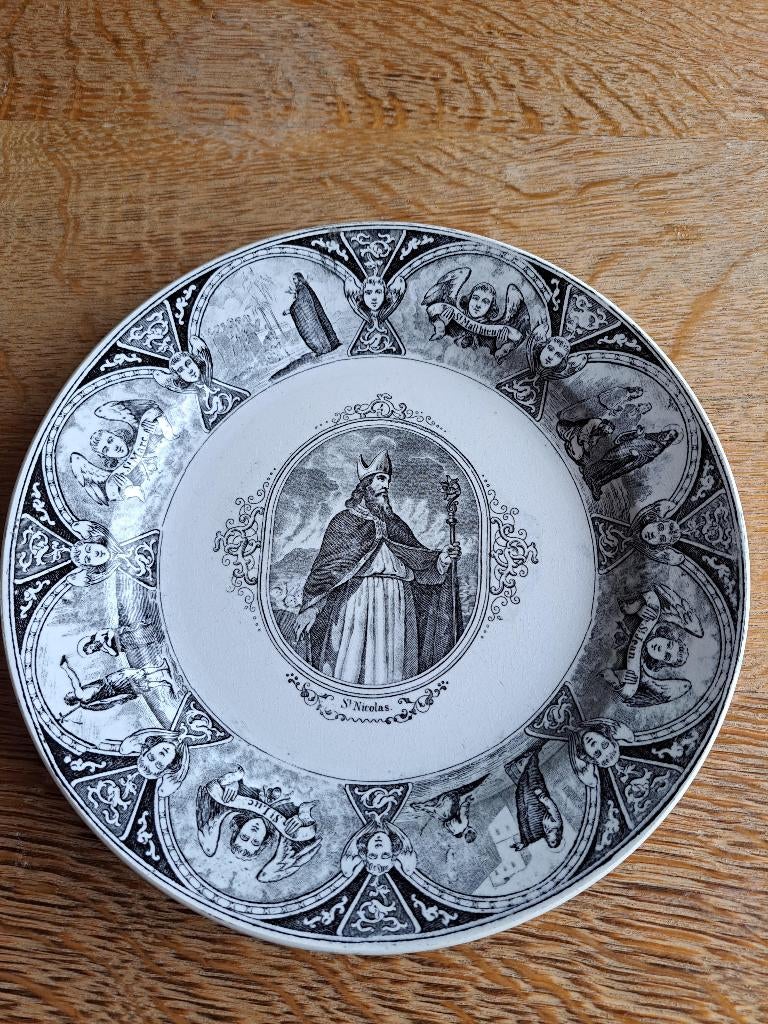 Sinterklaas bord 03 B F Saints Keramics, Ophalen of Verzenden
