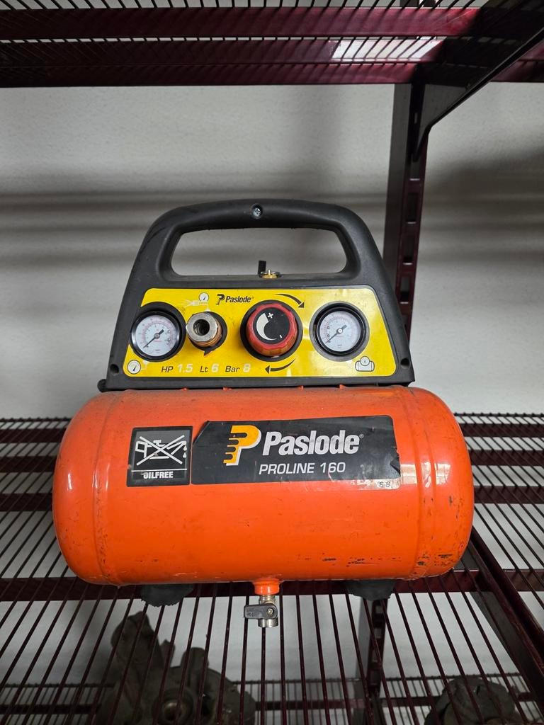 Paslode Proline 160 Compressor, Gebruikt, 6 tot 10 bar, Ophalen of Verzenden, Minder dan 200 liter/min