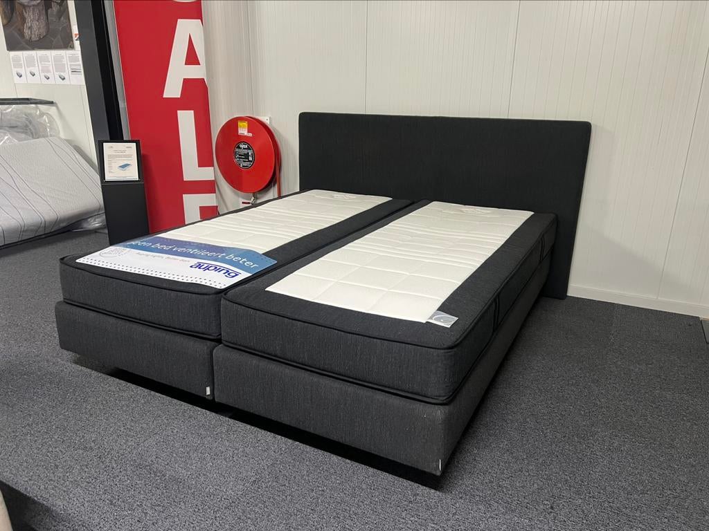 Auping boxspring 180x210 antraciet eventueel Matt sleeps, Huis en Inrichting, Slaapkamer | Bedden, Ophalen, 210 cm, 180 cm, Stof