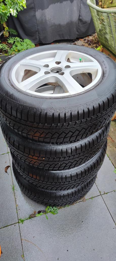 Winterbanden Continental set met velgen, Ophalen, Gebruikt, 16 inch, Banden en Velgen