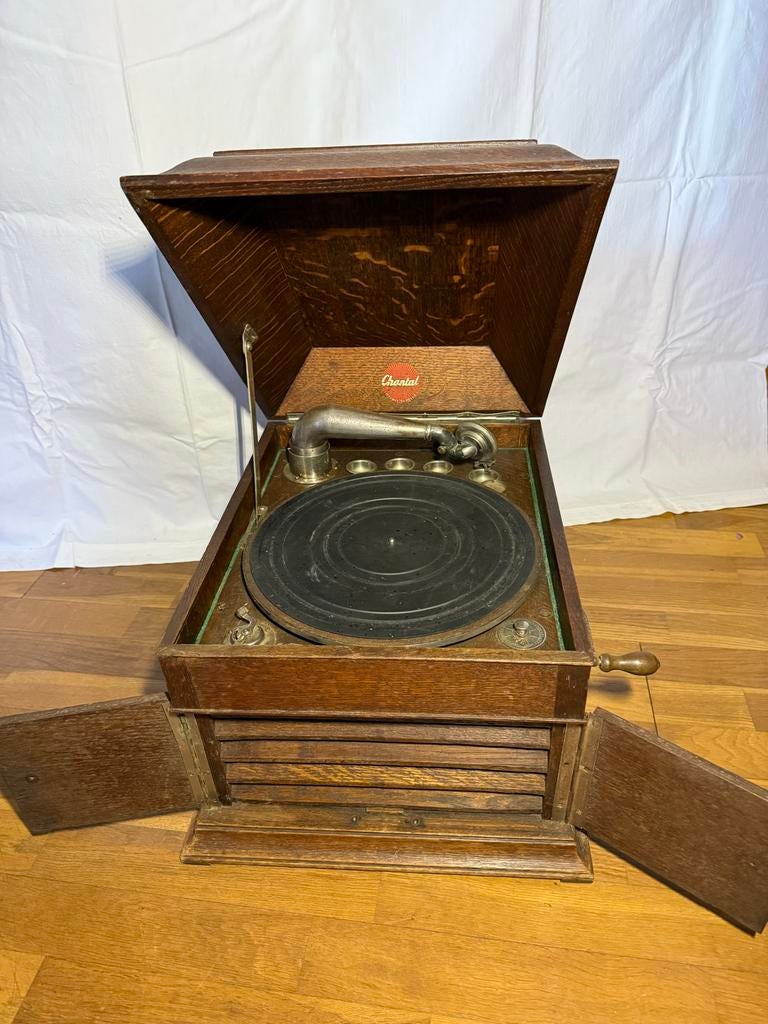 Antieke Chantal Grammofoon - Houten Platenspeler, Audio, Tv en Foto, Platenspelers, Ophalen, Gebruikt, Platenspeler, Overige merken