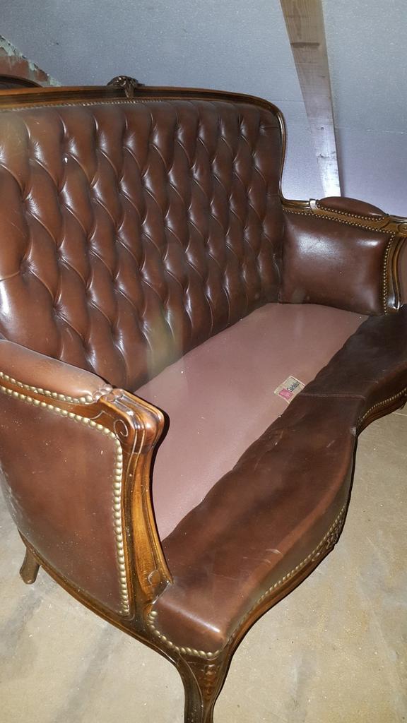 GEDELUX BANK MET FAUTEUIS, Antiek en Kunst, Antiek | Meubels | Stoelen en Banken, Ophalen