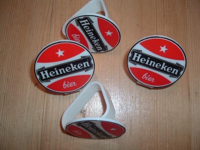 Heineken tafelklemmen (nr.1) 4 stuks, Verzamelen, Biermerken, Ophalen of Verzenden, Nieuw, Overige typen, Heineken