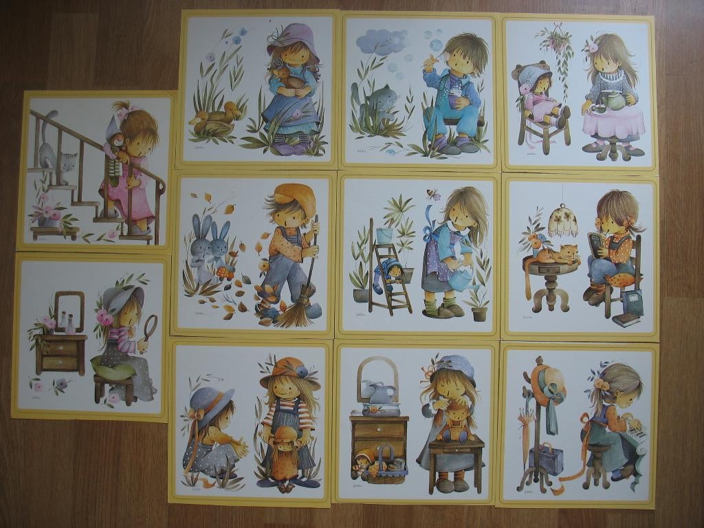 Prent -Jaklien ( 11 X ) Vintage, Ophalen of Verzenden, Voor 1940, Zo goed als nieuw, Overige onderwerpen