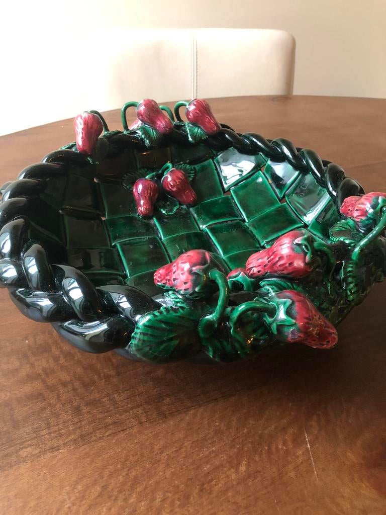 Unieke Vallauris schaal handbeschilderd keramiek – Frankrijk, Antiek en Kunst, Antiek | Keramiek en Aardewerk, Ophalen of Verzenden