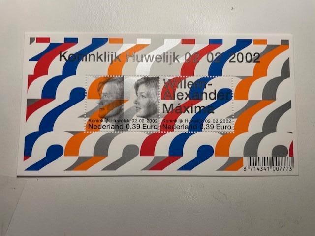 2 stuks postzegels Koninklijk Huwelijk 02022002, Ophalen of Verzenden, Na 1940, Postfris