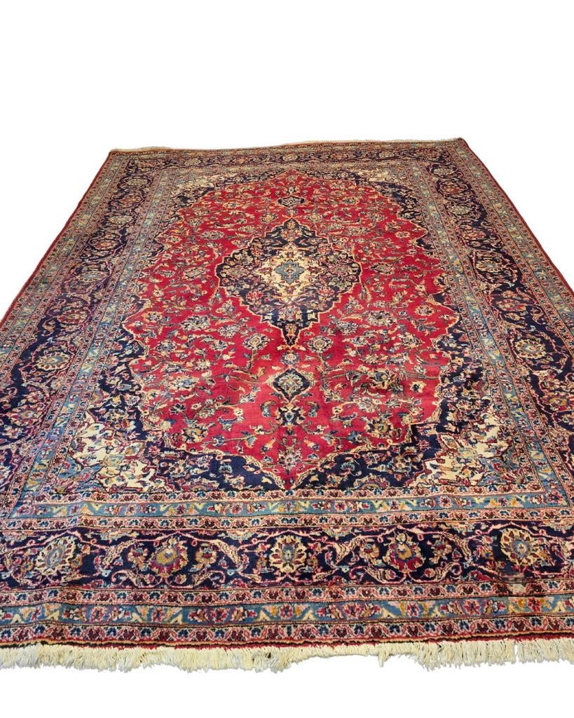 Groot Perzisch tapijt kashan 350x250 wollen vloerkleed iran, 1185VB, De Handelmaatschappij, 200 cm of meer, Ophalen of Verzenden