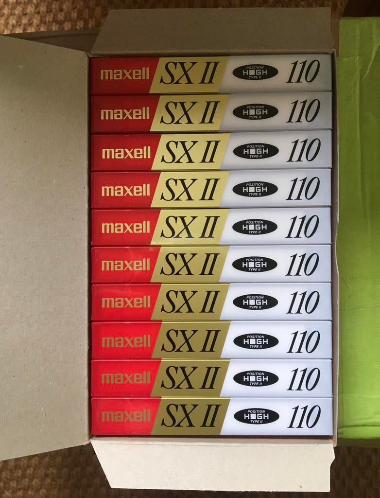 NOS doos Maxell SXII-110 NIEUW cassettebandjes SXII 110 C110, Cd's en Dvd's, Cassettebandjes, Nieuw in verpakking, Onbespeeld