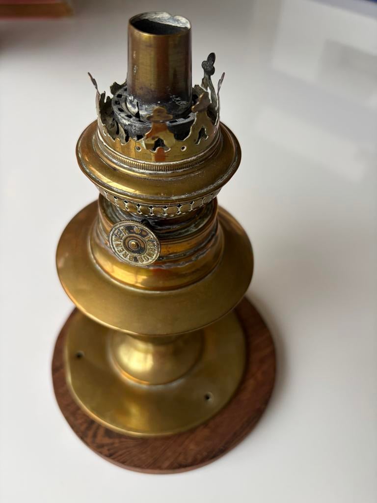 Koperen Petroleum Nachtlampje (Zonder Glas), Antiek en Kunst, Ophalen of Verzenden