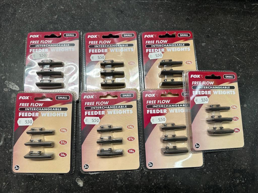 7x Fox Free flow feeder weights small OP=OP, Overige typen, Ophalen of Verzenden, Nvt, Nvt
