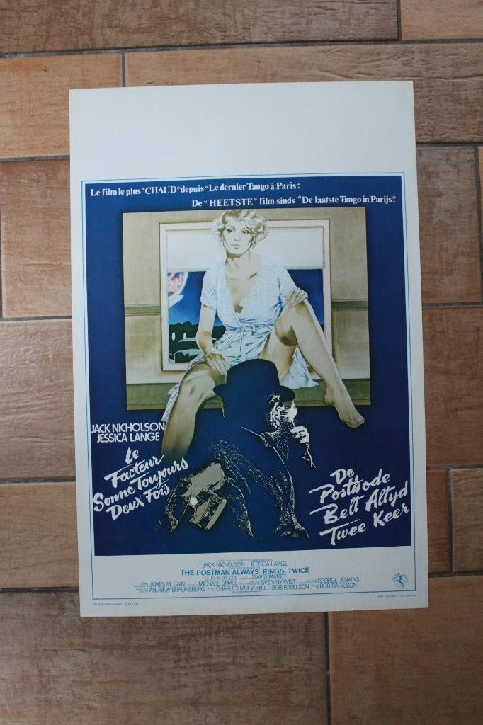 filmaffiche The Postman Always Rings Twice 1981 filmposter, Rechthoekig Staand, Ophalen of Verzenden, Zo goed als nieuw, A1 t/m A3