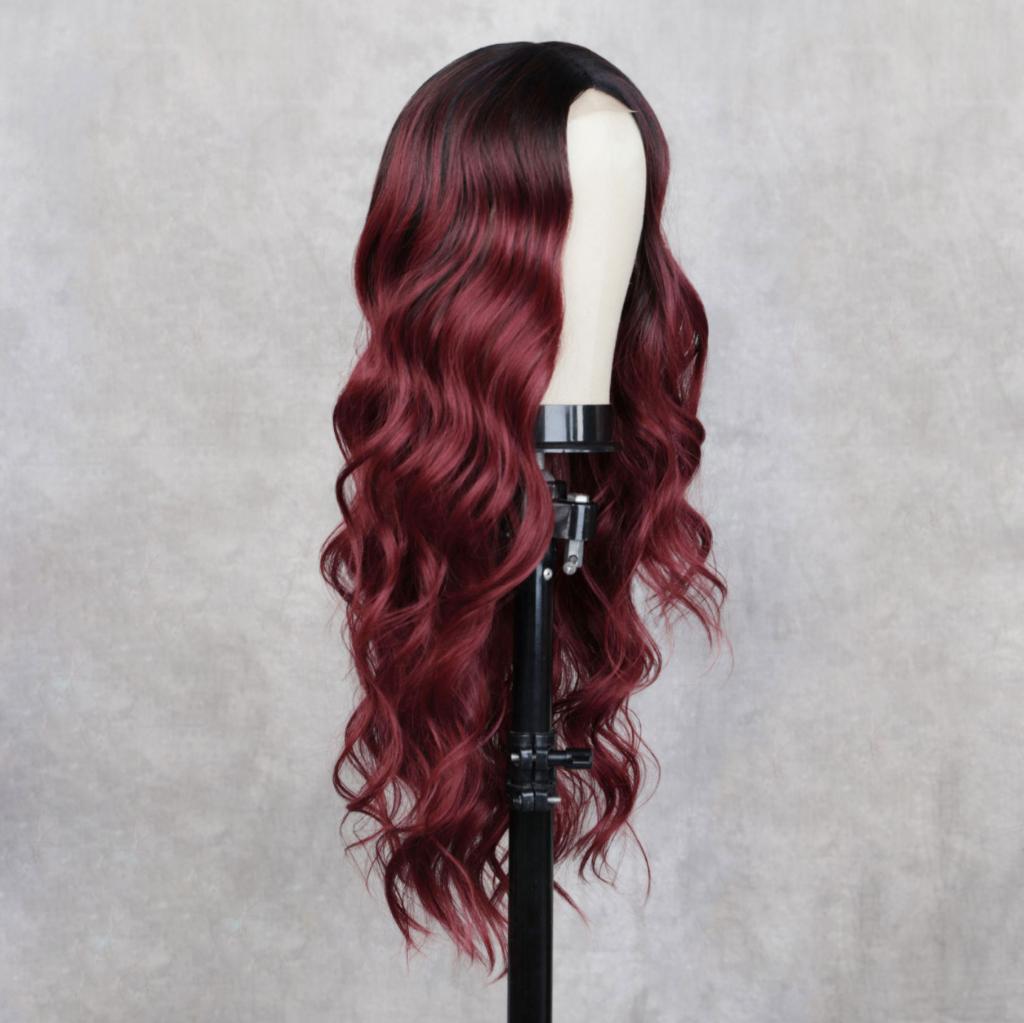 Rode Lange Golvende Pruik Rood Haar Haren Dames Vrouwen, Verzenden, Nieuw, Pruik of Haarverlenging