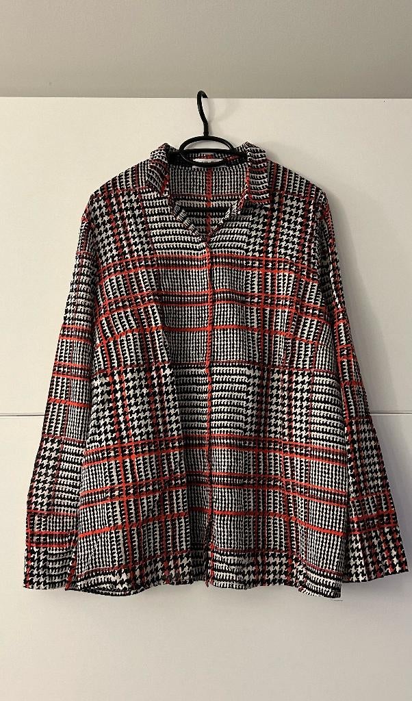 Gerry Weber witte blouse met ruitjesprint, Wit, Maat 46/48 (XL) of groter, Ophalen of Verzenden, Zo goed als nieuw