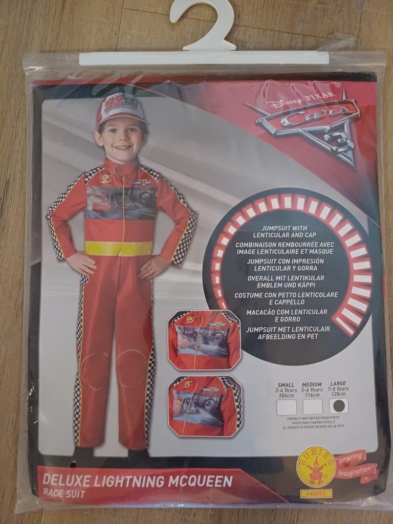 Lightning mcQueen Deluxe mt.L Nieuw, Kinderen en Baby's, Carnavalskleding en Verkleedspullen, Ophalen of Verzenden, Nieuw, 104 of kleiner