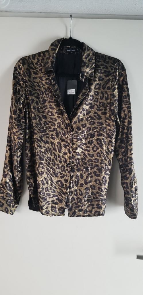Nieuwe Goud met zwart dierenprint dames blouse mt 38, Ophalen of Verzenden, Nieuw, Maat 36 (S), Zwart