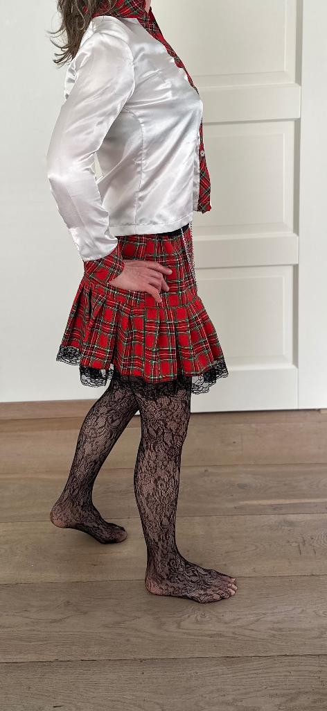 Schoolmeisje kostuum carnaval, Maat 38/40 (M), Carnaval, Ophalen of Verzenden, Zo goed als nieuw