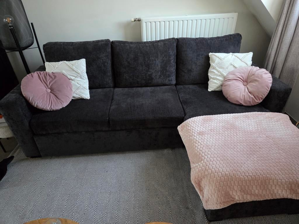 Slaapbank met opbergruimte (236x162), Ophalen of Verzenden, Gebruikt, Stof, Modern