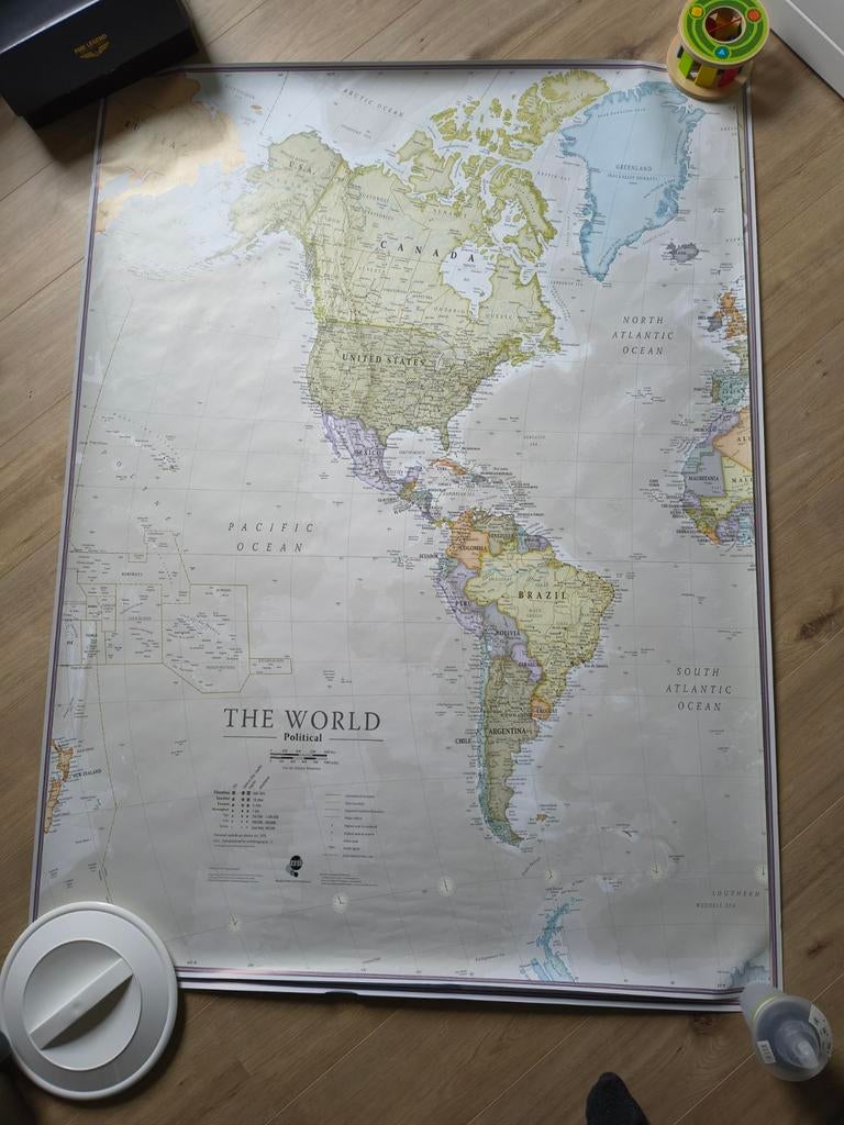 Wereldkaart Poster / Behang, Ophalen of Verzenden, Minder dan 10 m²