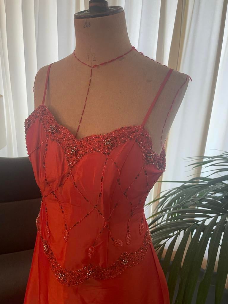 Oranje Feestjurk met Sjaal lang maat 36 - Nieuw met Kaartje, Nieuw, Oranje, Ophalen of Verzenden, Maat 36 (S)