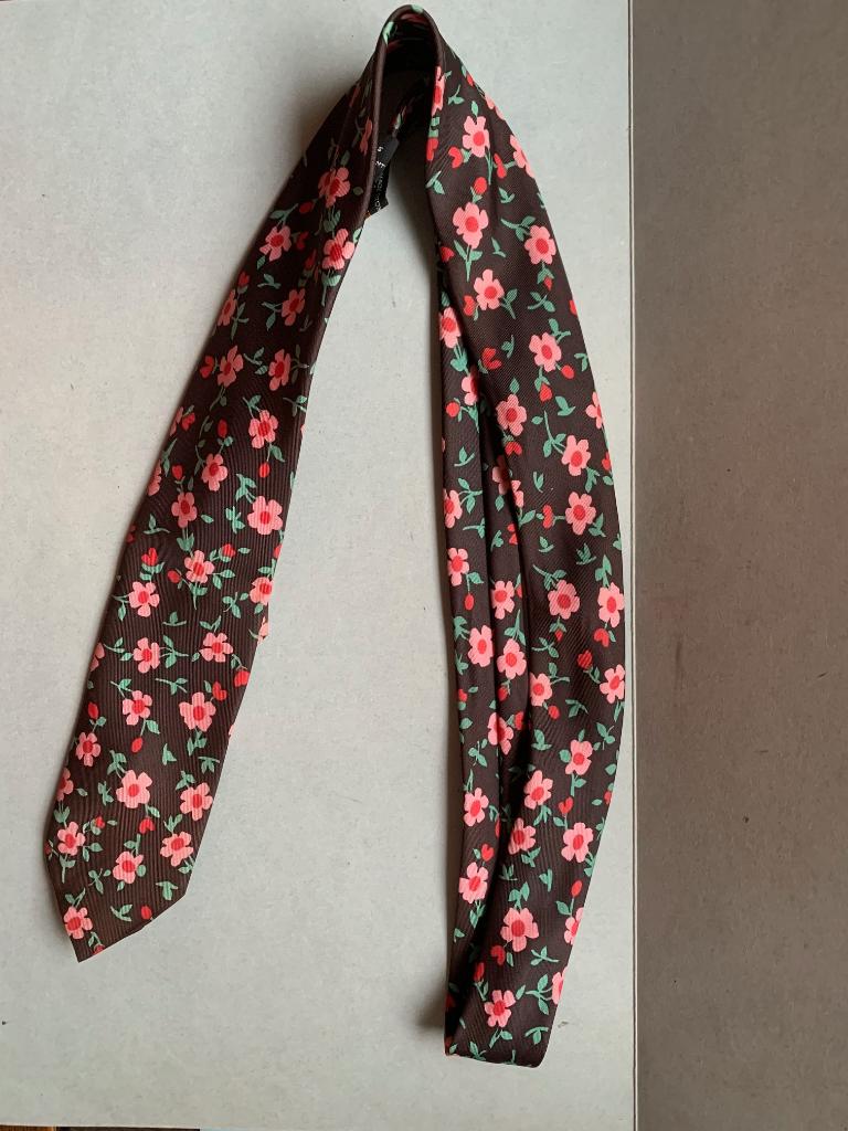 Flower-power stropdas, jaren '60, Kleding | Heren, Tricel, Ophalen of Verzenden, Met patroon, Roze