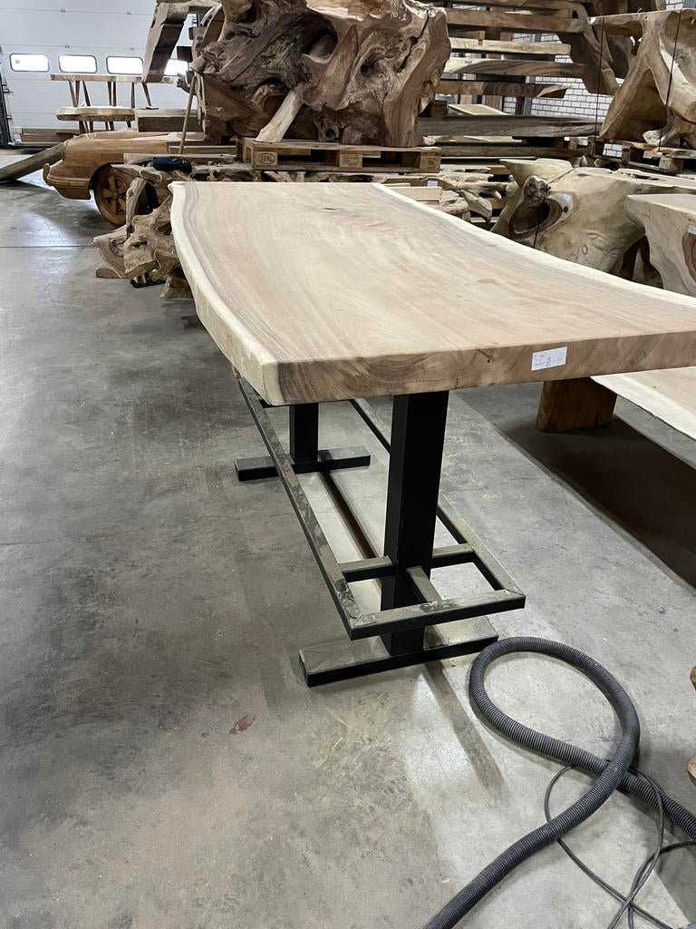 Suar boomstam blad met onderstel | Bar tafel | indonesisch, Ophalen of Verzenden