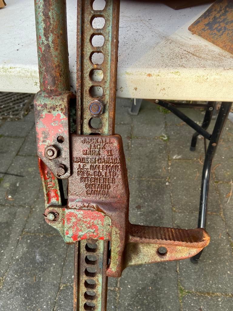 Antieke Jackall Mark II carjack, mechanische bumper krik., Ophalen