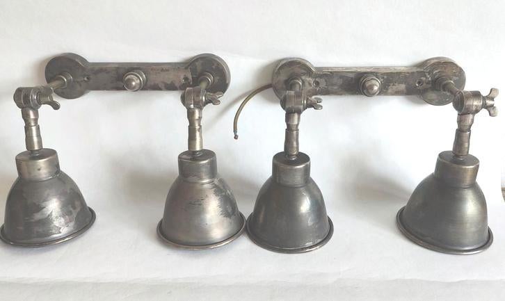 2 dubbele wand lampjes antiek look, Huis en Inrichting, Lampen | Wandlampen, Ophalen of Verzenden