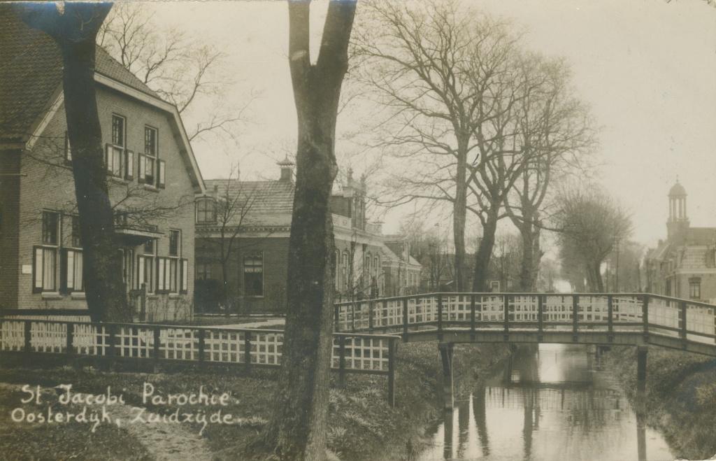 Fotokaart St. Jacobi Parochie, Oosterdijk Zuidzijde., Ophalen of Verzenden, 1920 tot 1940, Gelopen, Friesland