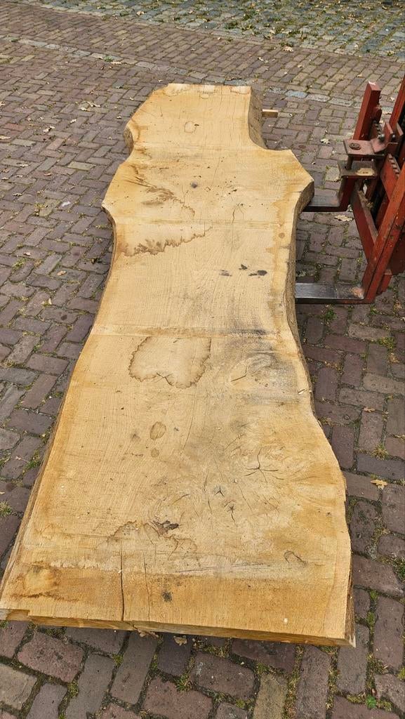 Eiken boomstamtafel, Ophalen, Eikenhout, 50 tot 100 cm, Landelijk