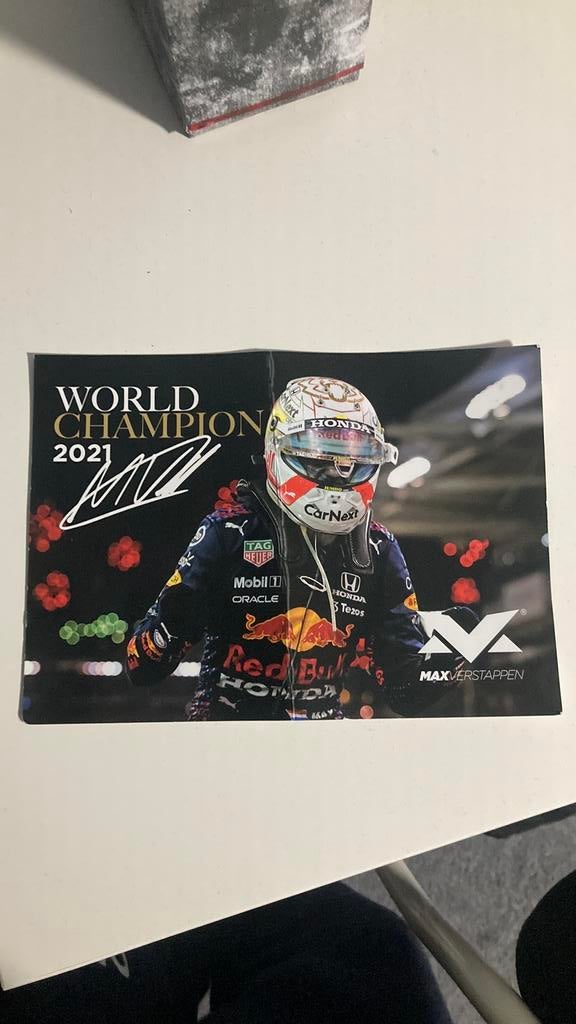 Max verstappen handtekening, Ophalen of Verzenden, Zo goed als nieuw, Plaatje