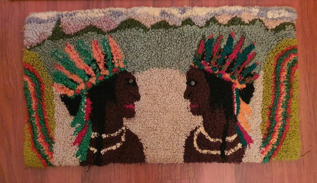 Handgeknoopt wandkleed 70 x 40 cm, Ophalen of Verzenden, Zo goed als nieuw