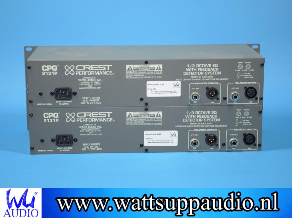 Crest CPQ2131P 1/3 Octave EQ With feedback Detector system, Gebruikt, ., Ophalen of Verzenden, .
