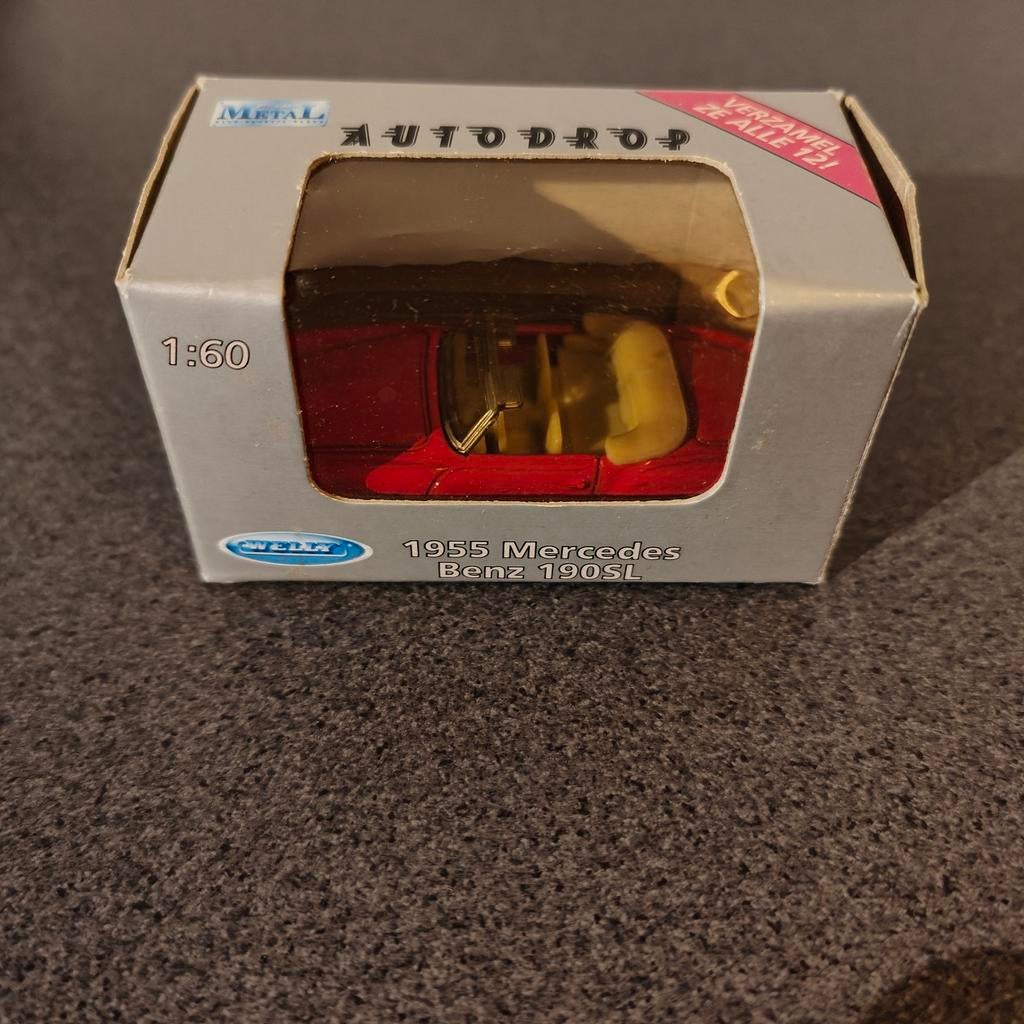 Autodrop 1955 Mercedes Benz 190SL schaalmodel 1:60, Ophalen of Verzenden, Zo goed als nieuw, Auto