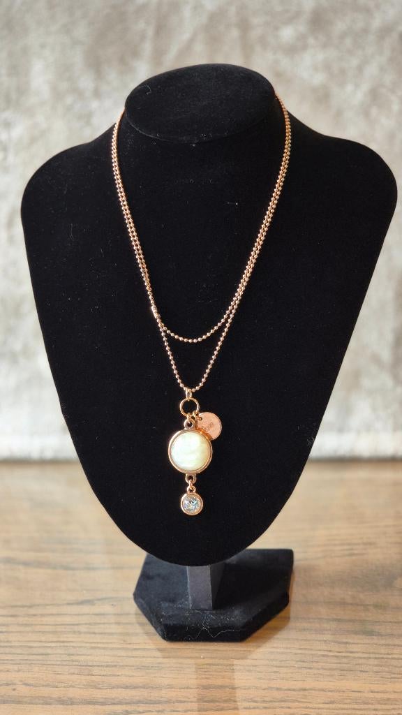 Amour ketting met maansteen, Ophalen of Verzenden, Zo goed als nieuw, Overige materialen, Met edelsteen