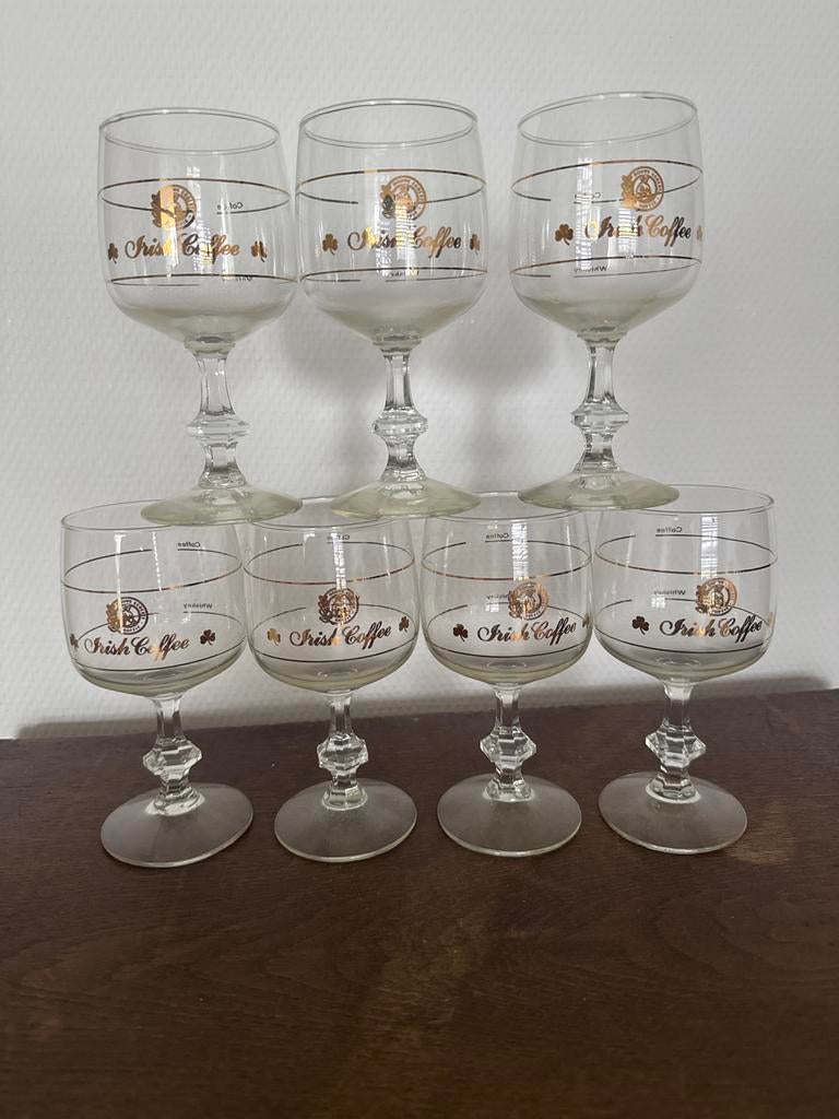 Set van 7 Irish Coffee glazen Douwe Egberts, Ophalen, Glas of Glazen, Overige stijlen, Glas