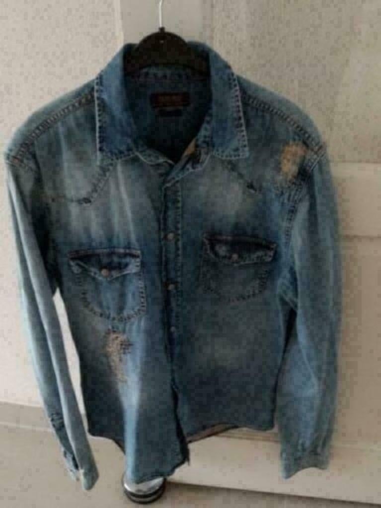 Jeans overhemd slim Fit van ZARA maat S, Kleding | Heren, Overhemden, Blauw, Halswijdte 38 (S) of kleiner, Ophalen of Verzenden