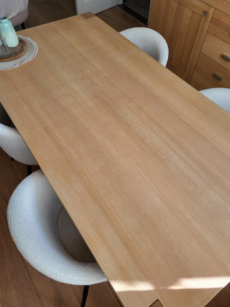 Houten eetkamertafel 180x90, Ophalen, Gebruikt, 50 tot 100 cm, 150 tot 200 cm