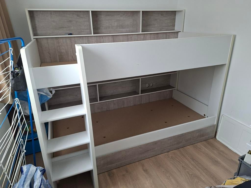 Stapelbed wit met grijs  weinig gebruikt, Ophalen of Verzenden, Stapelbed