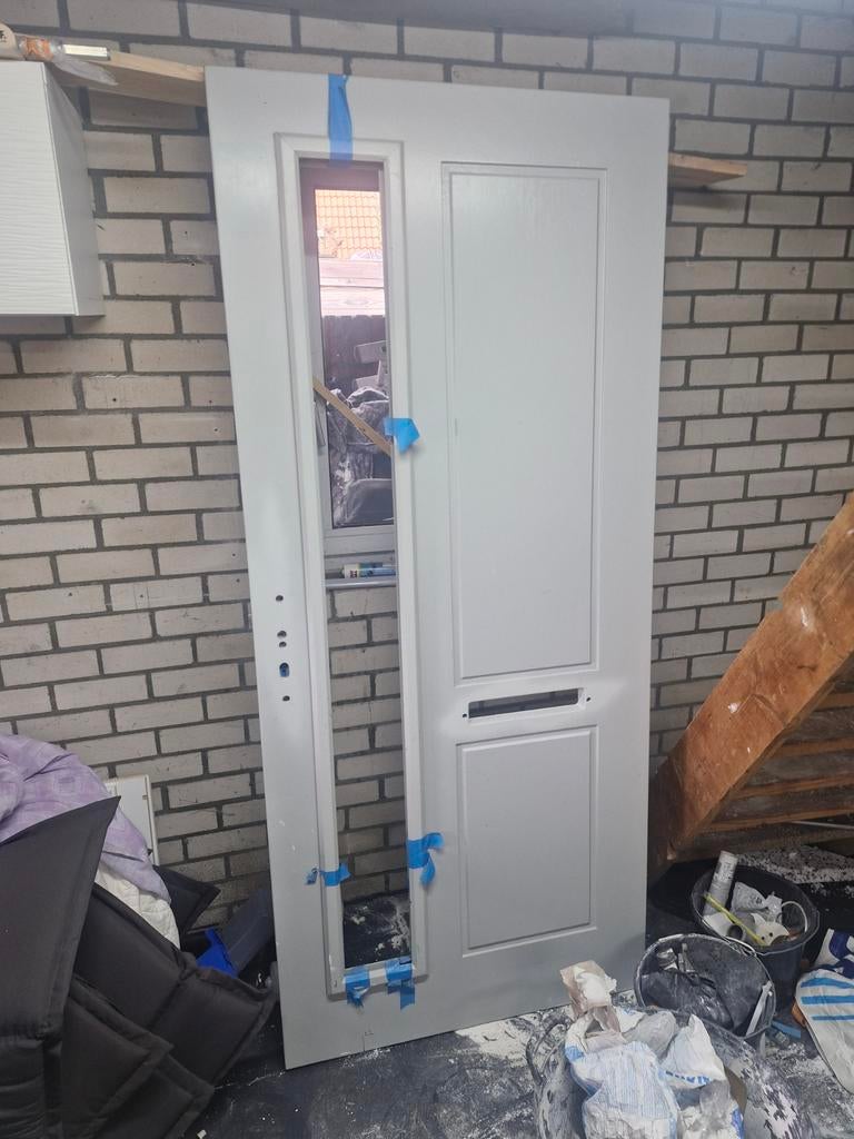 Voordeur compleet met deurbeslag en brievenbus, Ophalen, 80 tot 100 cm, Nieuw, Buitendeur