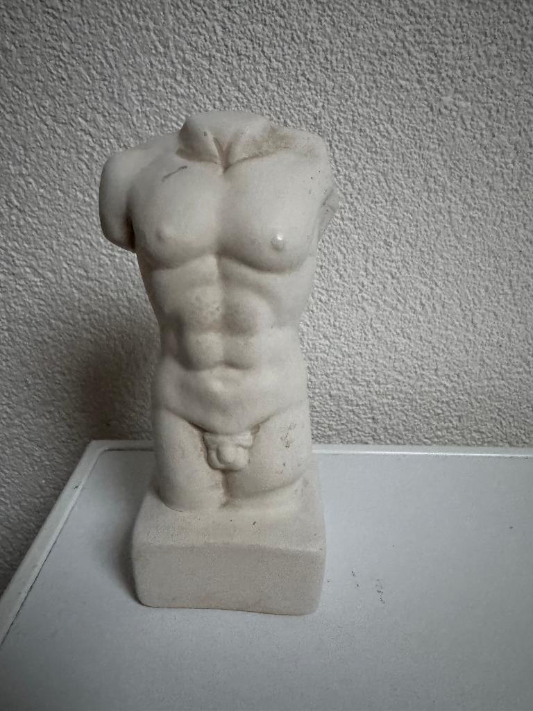 Mannentorso - wit - 16 cm, Verzamelen, Beelden en Beeldjes, Ophalen of Verzenden, Zo goed als nieuw, Mens