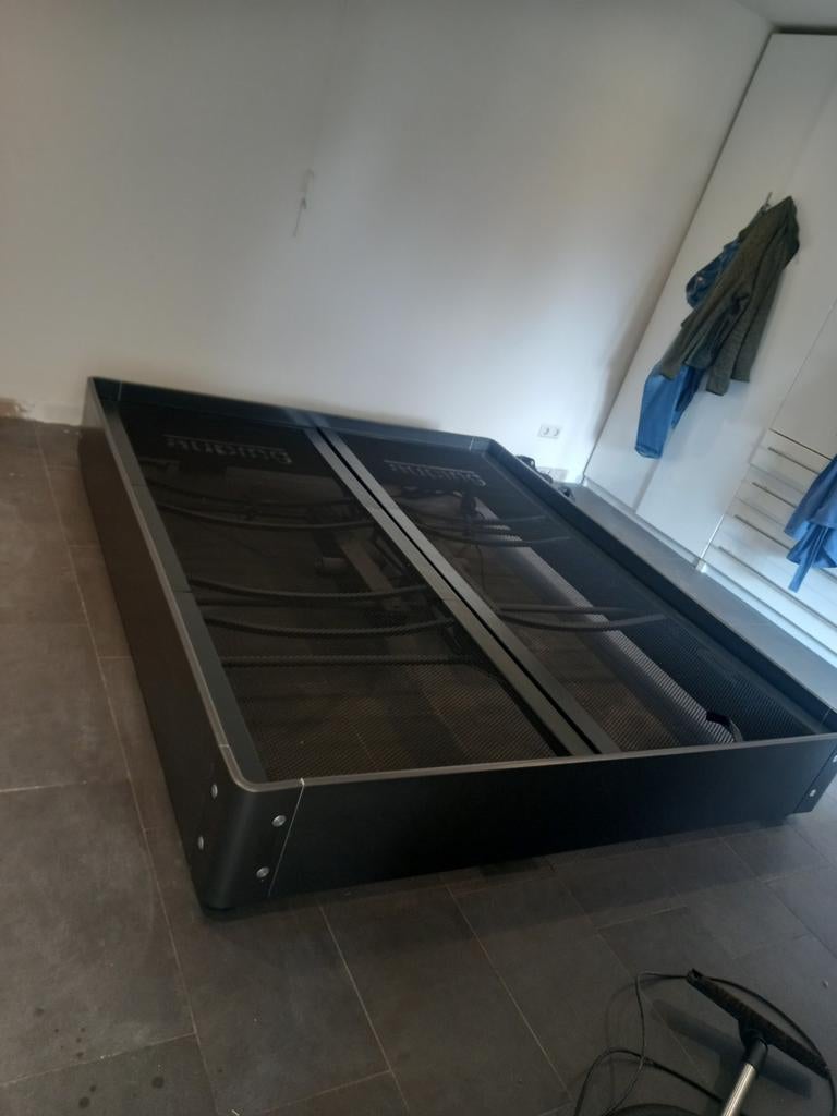 Auping Auronde antreciet grijs bed 180x210, Gebruikt, 210 cm, Tweepersoons, Ophalen of Verzenden