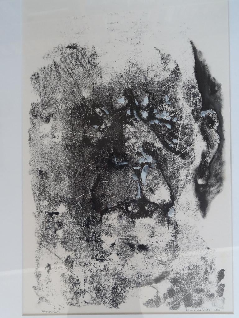serie mannen portretten, monoprint, Louis de Vries, 2000, 2000 tot heden, Verzenden, Overige technieken, Portret