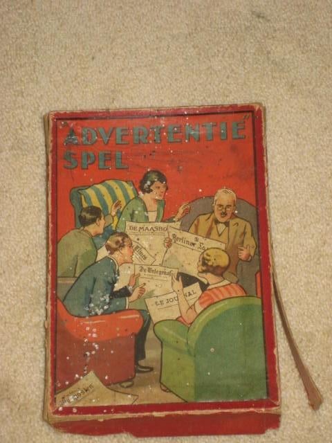Advertentie spel 1930, Ophalen of Verzenden, Gebruikt
