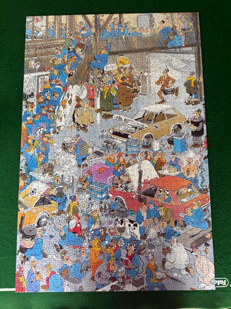 Jan van Haasteren 1500 stukjes (groene doos), Ophalen of Verzenden, 500 t/m 1500 stukjes, Zo goed als nieuw