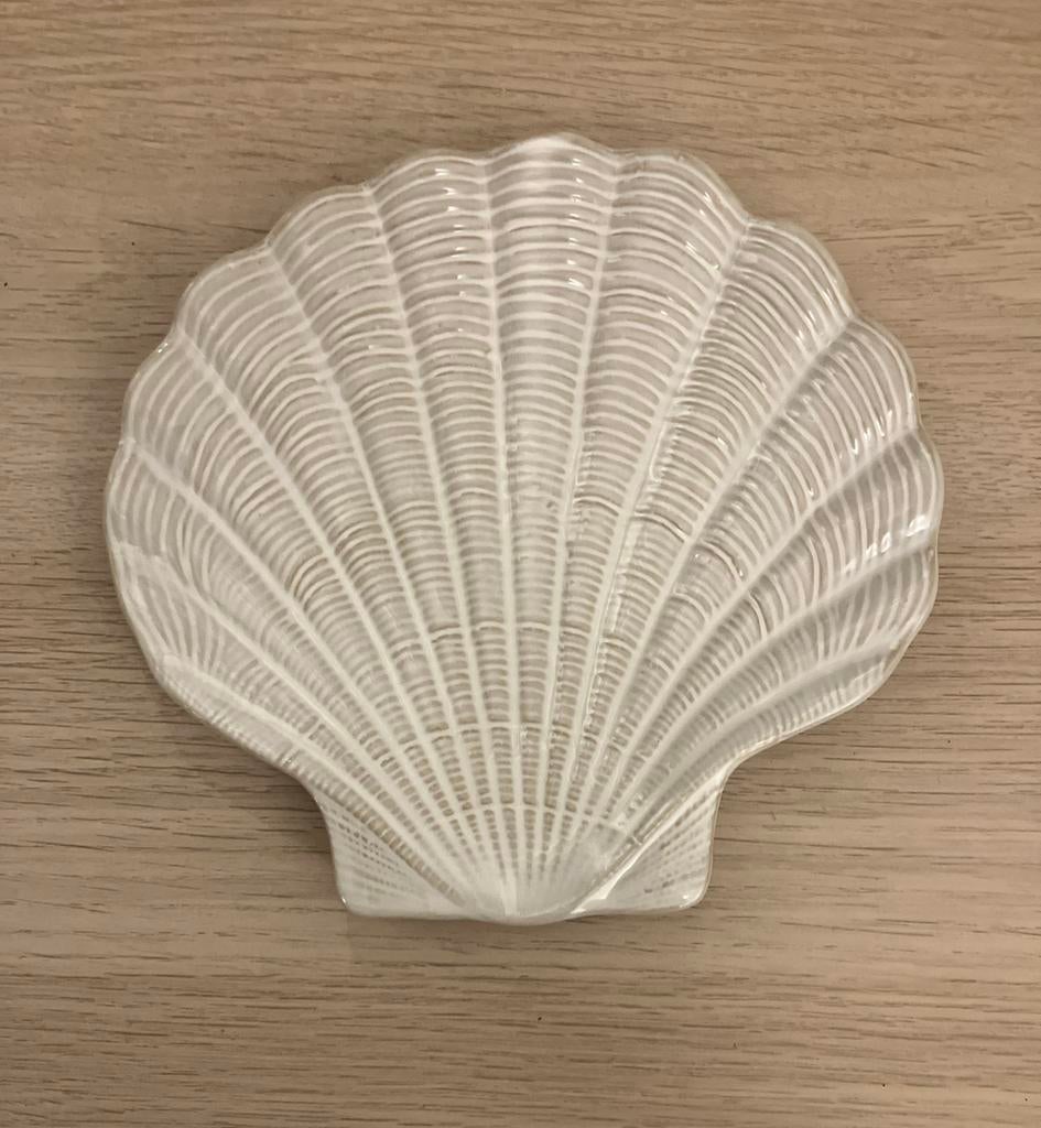 Decoratieve Schelp Schaal - Wit Keramiek, Ophalen, Zo goed als nieuw