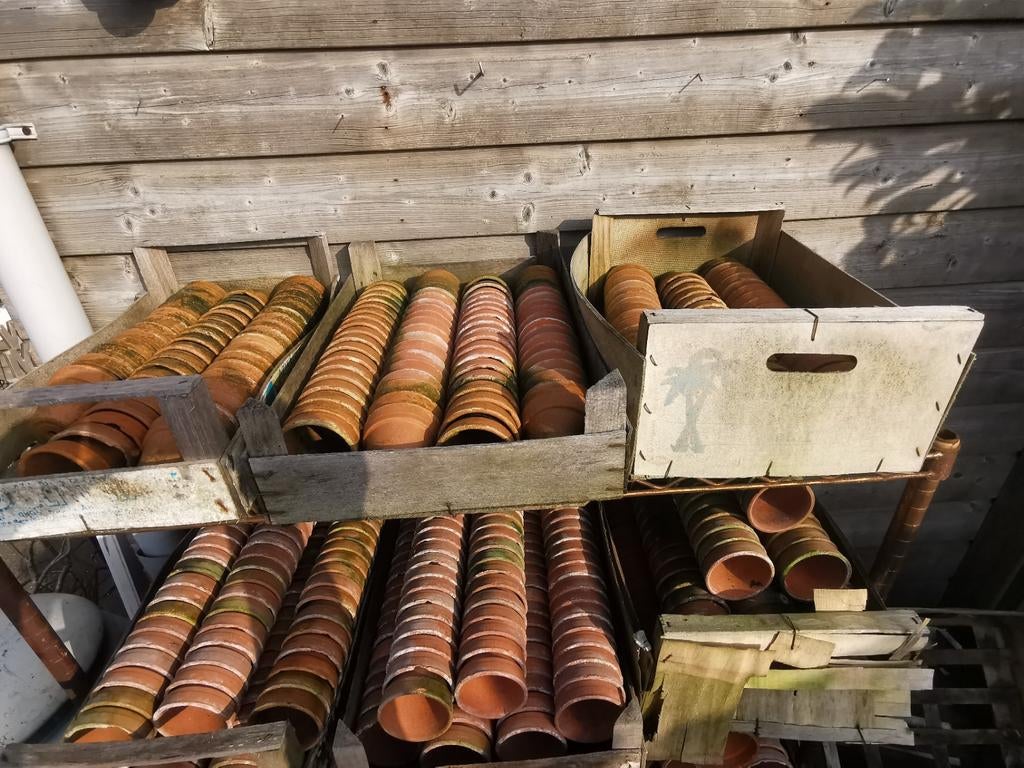 Terracotta potjes pst of grote partij Weekendsale! 7h Miekje, Tuin en Terras, Bloempotten, ., Rond, Nieuw, Ophalen of Verzenden