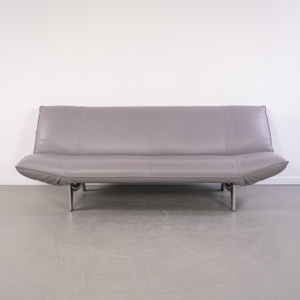 ACTIE!! 1x Leolux Tango 3-zits/223cm Bank Grijs - Gepolijst, Niet ingevuld, Niet ingevuld, Driepersoons, 75 tot 100 cm